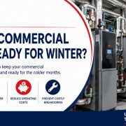 Commercial heating engineer servicing commercial boilers in a plant room to prepare the system for reliable and efficient winter operation.